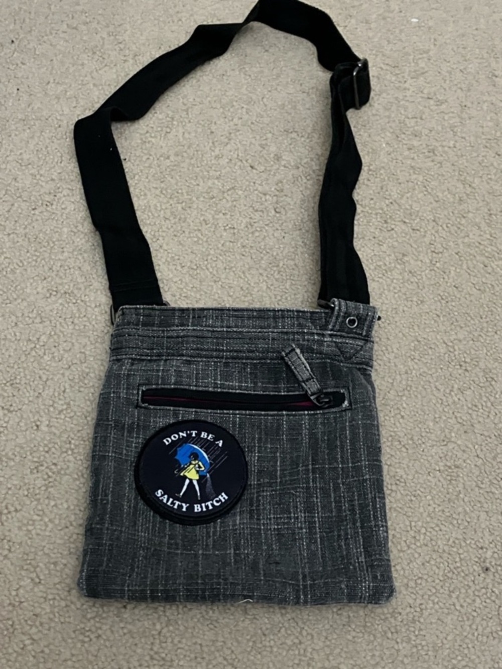 Don’t Be A Salty B 100% cotton crossbody bag, iconic, sassy, adjustable purse